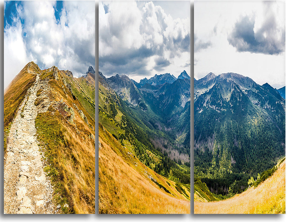 "Low Tatras Hike Panorama" Metal Wall Art, 3 Panels, 36"x28"