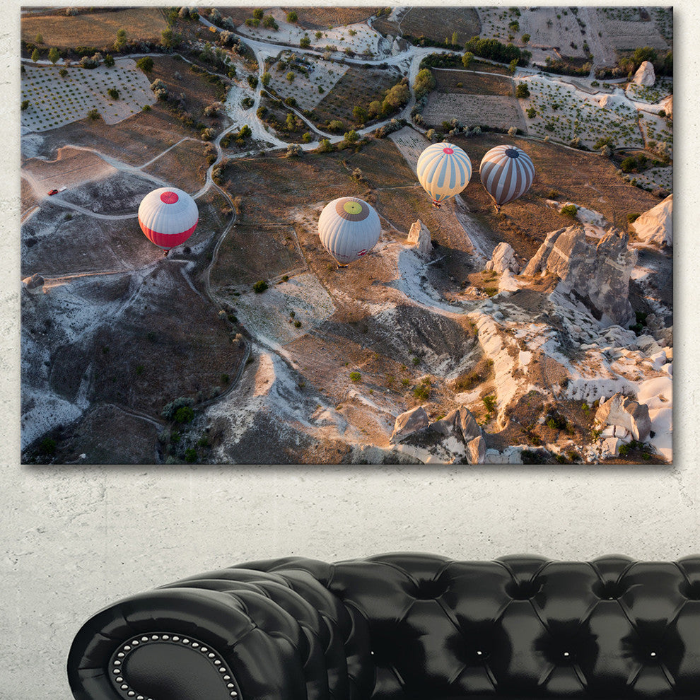 Flight with Balloons at Sunrise, Large Landscape Canvas Art, 40"x30"