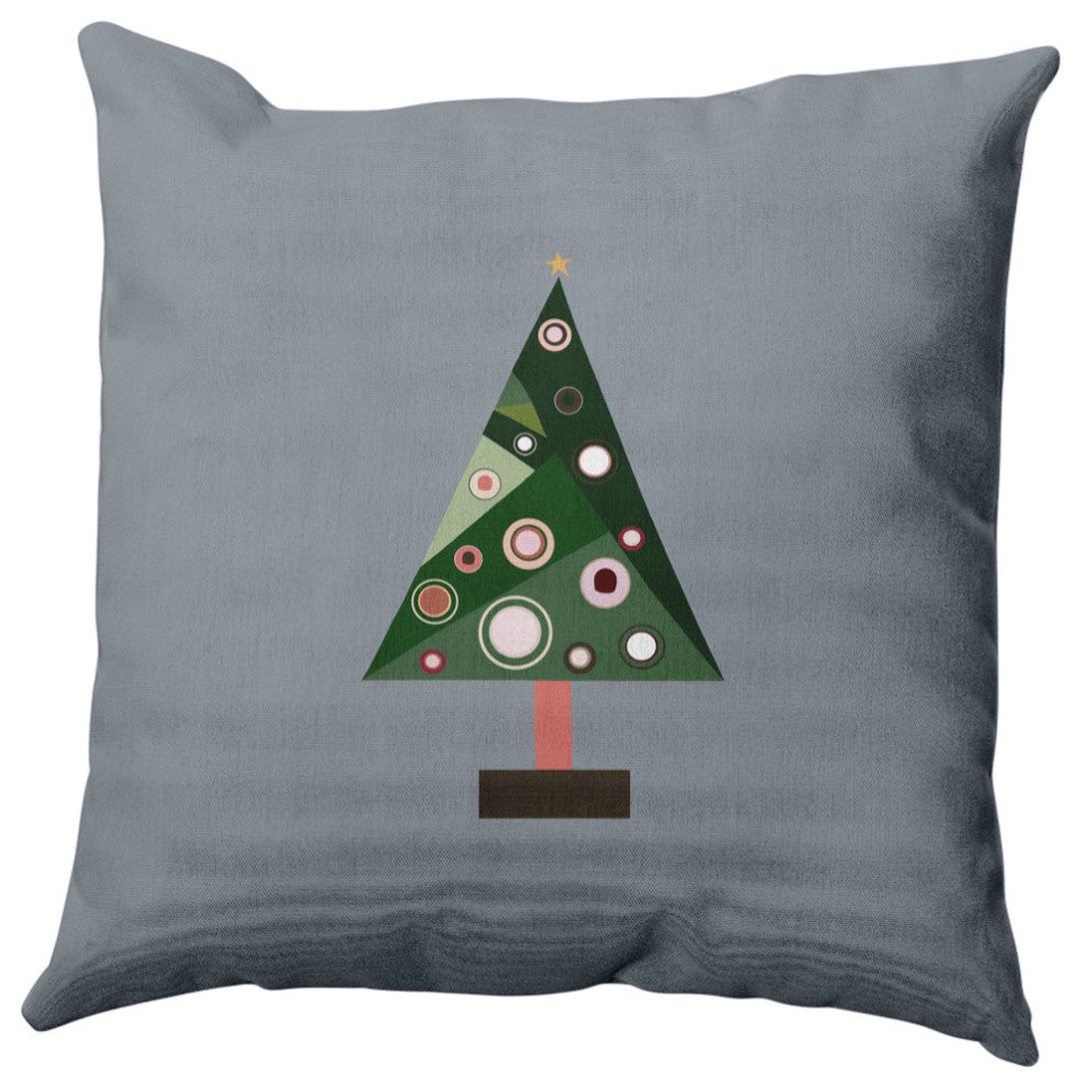 Crazy Christmas Decorative Throw Pillow, Mid Gray, 18"x18"