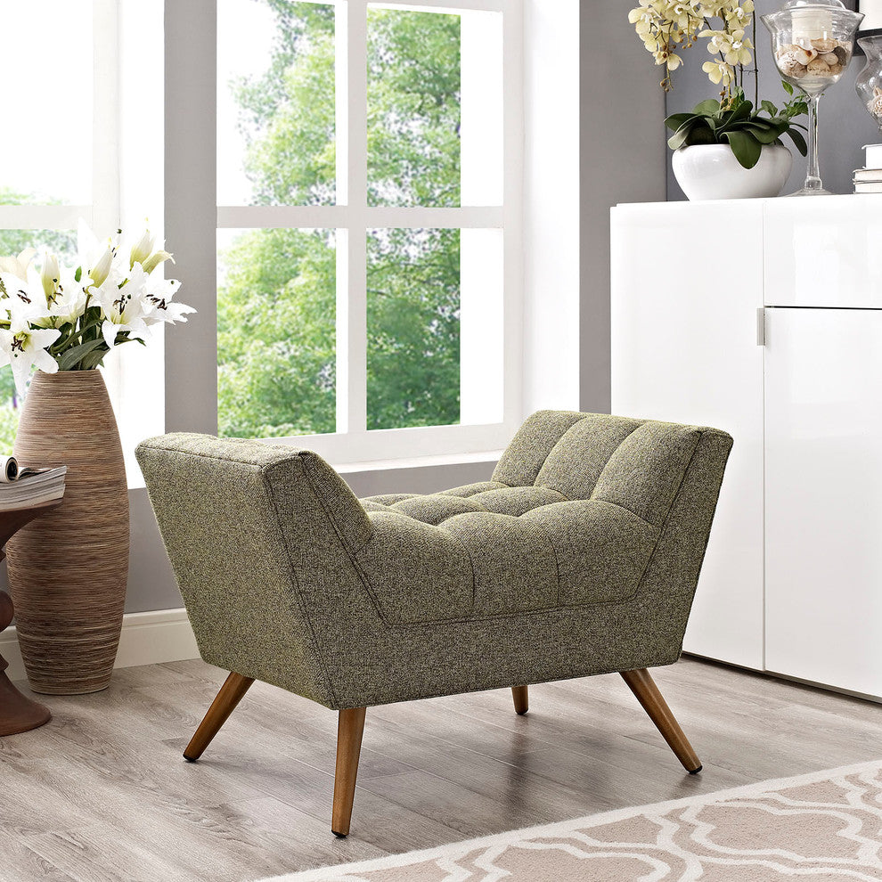 Modern Contemporary Fabric Ottoman , Beige, Fabric