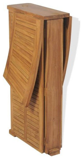 vidaXL Bar Table Brown Solid Teak Wood Large Foldable Bar Table