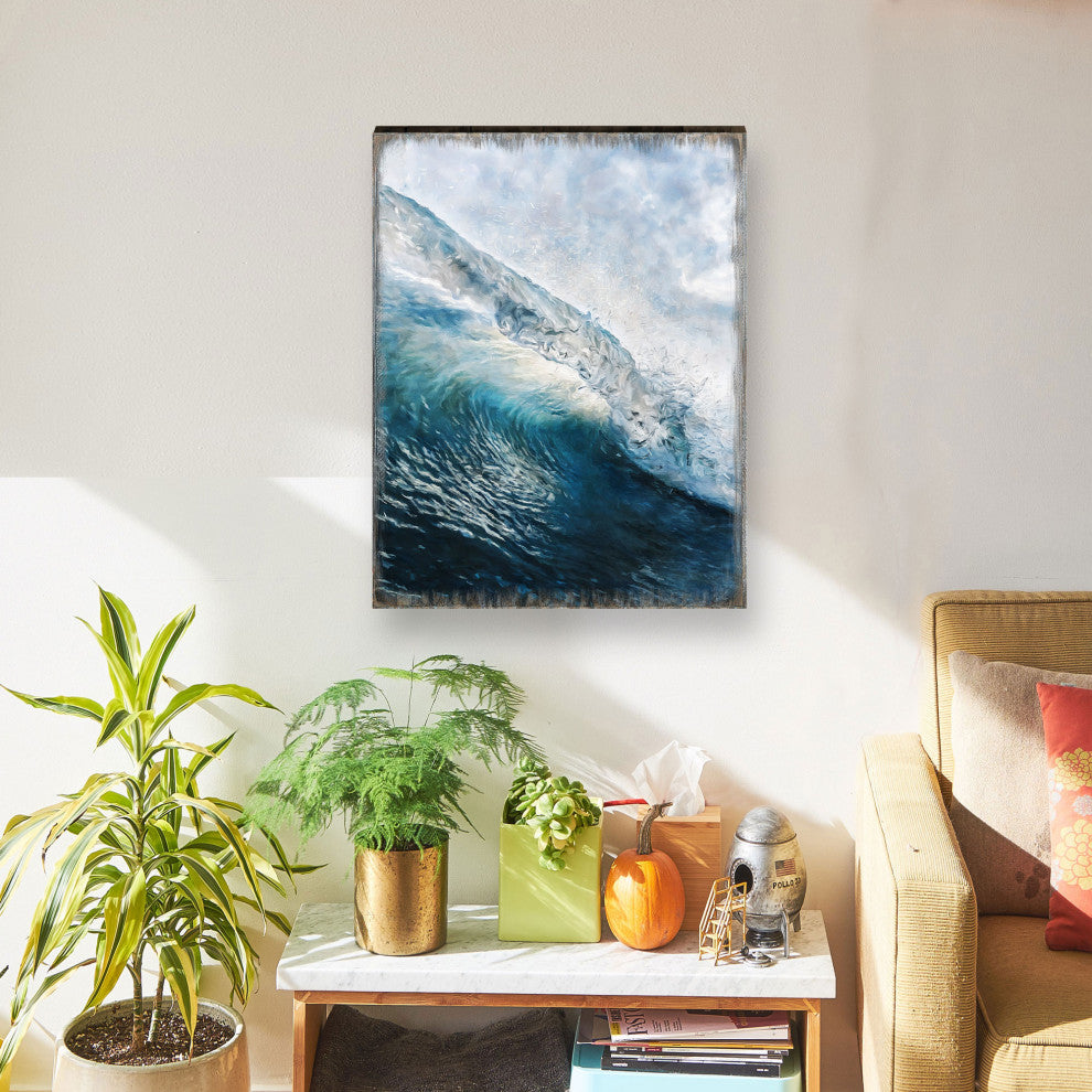 Ocean Wave Art Wooden Wall Art, Petite 7.5x5.5