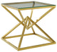Point 25.5" Brushed Gold Metal Stainless Steel Side Table