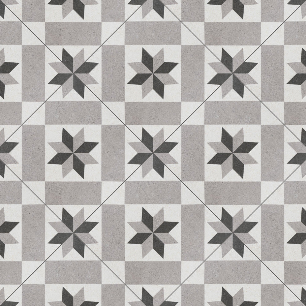Vintage Star Grey Porcelain Floor and Wall Tile