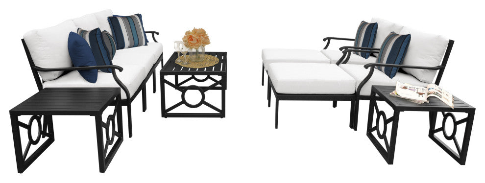 kathy ireland Madison Ave. 10 Piece Aluminum Patio Furniture Set 10c, Alabaster