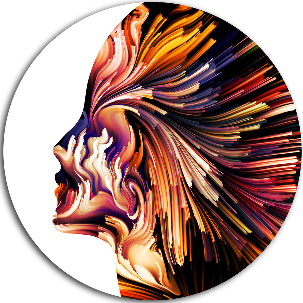 Colors Of Imagination, Contemporary Large Disc Metal Wall Art, 11"