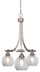 Paramount Downlight 3-Light Chandelier, Brushed Nickel, 5.75" Smoke Bubble