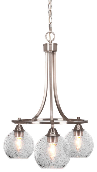 Paramount Downlight 3-Light Chandelier, Brushed Nickel, 5.75" Smoke Bubble