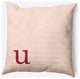 20" x 20" Modern Monogram Indoor/Outdoor Polyester Throw Pillow, Cranberry