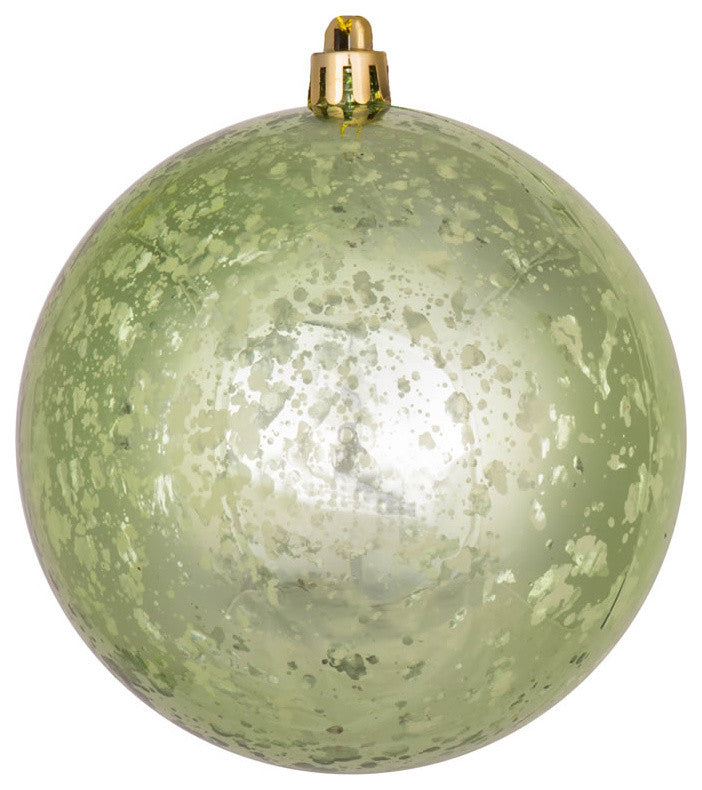 Vickerman 4" Ball Mercury Finish Shiny Set, of 6, Celadon