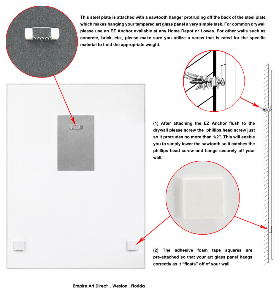 "Valentino Glamour" Frameless Floating Tempered Glass Panel Graphic Wall Art