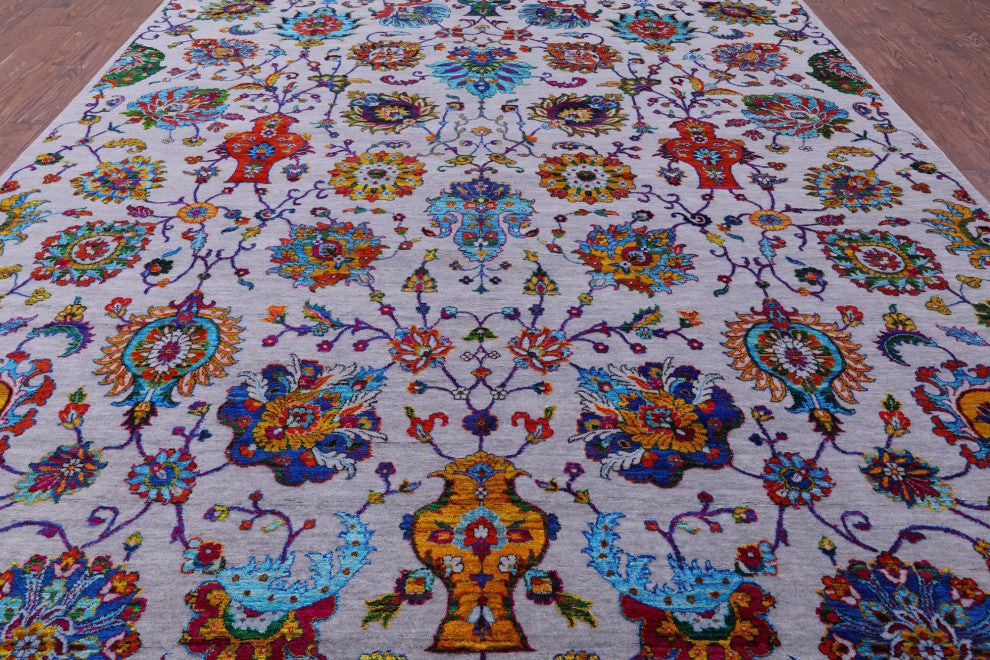 9' 10" X 14' 4" Persian Handmade Wool & Silk Rug - Q15571