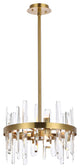 Elegant Lighting 2200D16SG Serena 16" Crystal Round Pendant, Satin Gold