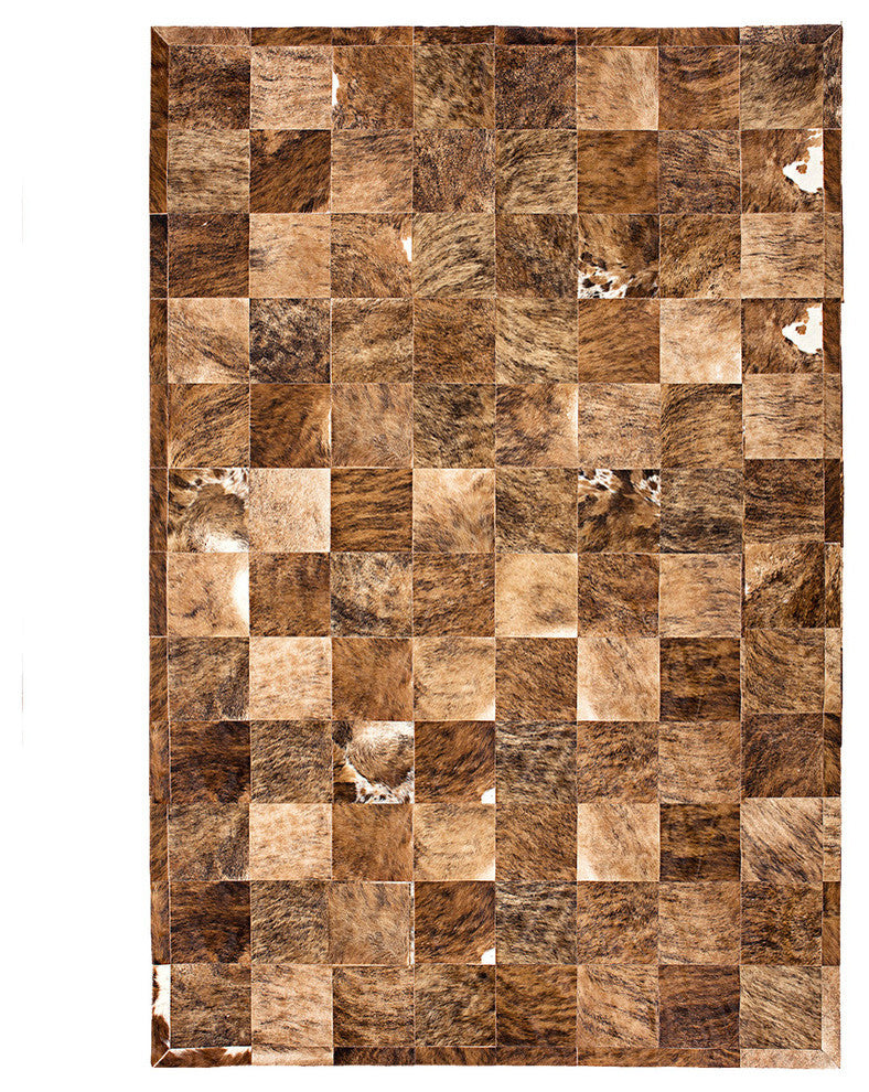 Cowhide Patchwork Rug, Ares, Jasper, 5'x8'