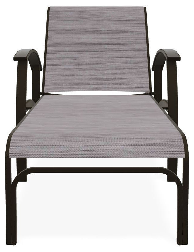 Belle Isle Sling 4-Position Outdoor Chaise Lounge, Fossil/Warm Gray