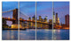 "Brooklyn Bridge With Lights and Reflections" Art, 48"x28", 4-Panels