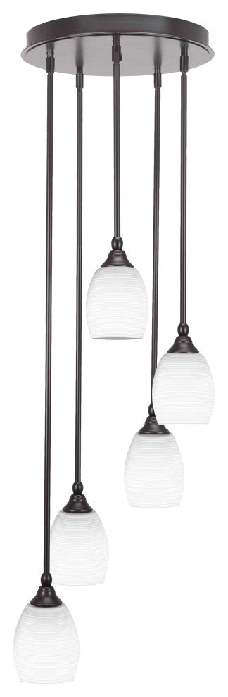 Empire 5-Light Cluster Pendalier, Espresso/White Matrix