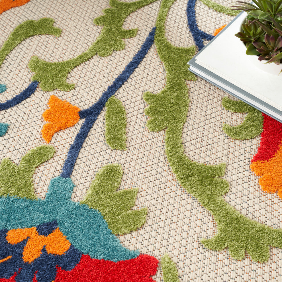 Nourison Aloha 9' x 12' Red/Multi Transitional Area Rug
