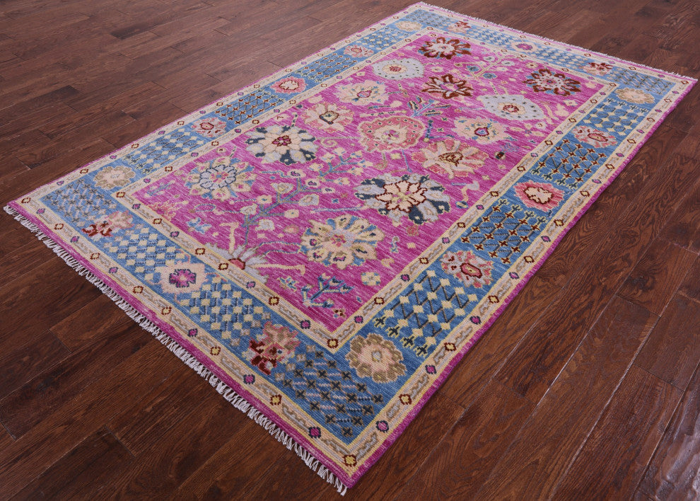 Turkish Oushak Hand Knotted Wool Rug 5' 2" X 8' 1" - Q15353