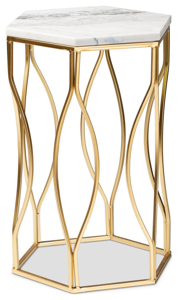 Octavio Contemporary End Table, Gold