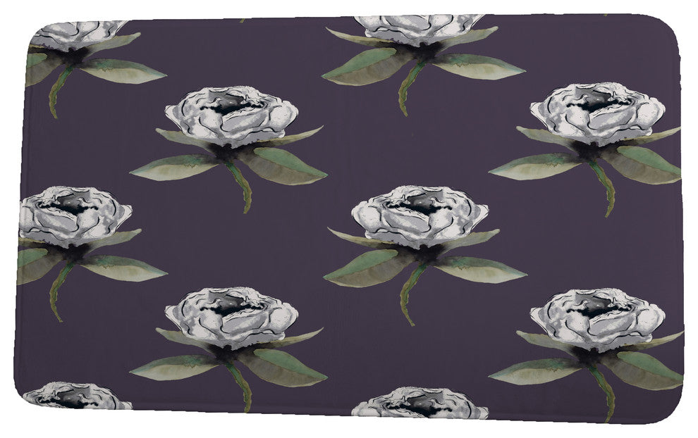 Fickle Florals Floral Bunch Floral Print Bath Mat, Purple, 17"x24"