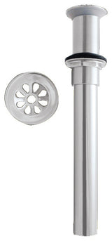 High-Flow Grid Lavatory Drain Without Overflow Hole, Exposed Powder Coated White