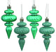 Vickerman N500042 4" Teal Finial 4 Finish Ornament Assortment 8 Per Box