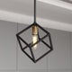 Deering Matte Black and Gold Satin Brass Contemporary Mini Pendant Ceiling Light