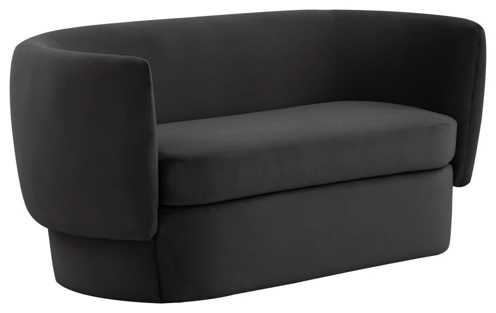 TOV Furniture Isabella Black Velvet Loveseat