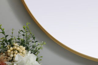 Metal Frame Oval Mirror 30X40 Inch, Brass