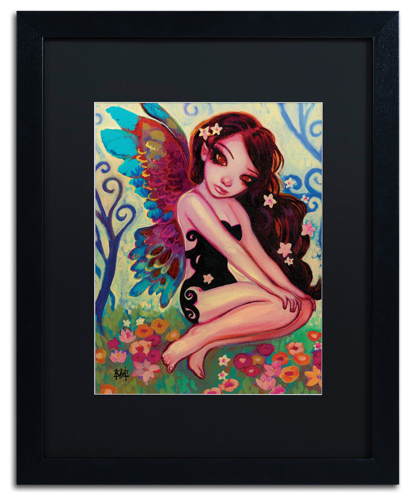 Natasha Wescoat 'Rainbow Angel' Art, Black Frame, Black Mat, 16x20