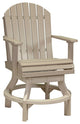 Set of 4 Poly Adirondack Swivel Chairs, Weatherwood, Counter Height