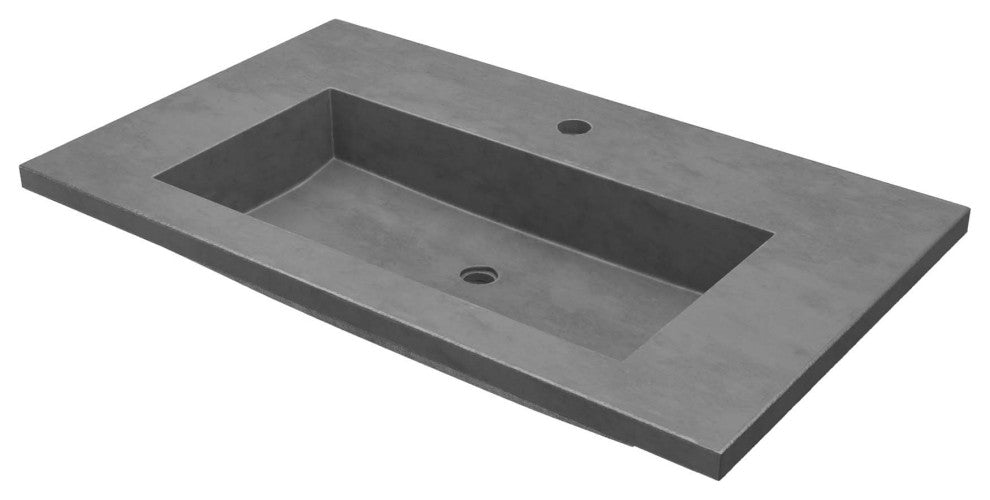 36" Capistrano Vanity Top with Integral Sink, Slate, Single Faucet Hole