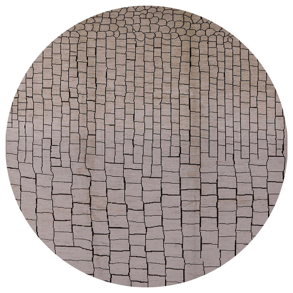 Ahgly Company Indoor Round Mid-Century Modern Area Rugs, 4' Round