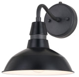 Buena Park 1-Light Dusk to Dawn Black Dome Barn Wall Lantern