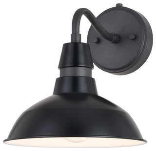 Buena Park 1-Light Dusk to Dawn Black Dome Barn Wall Lantern