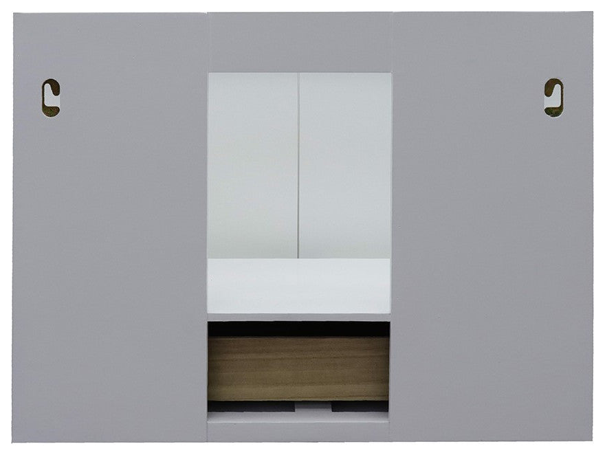 31" Single Wall Mount Vanity, White Finish With White Carrara Top