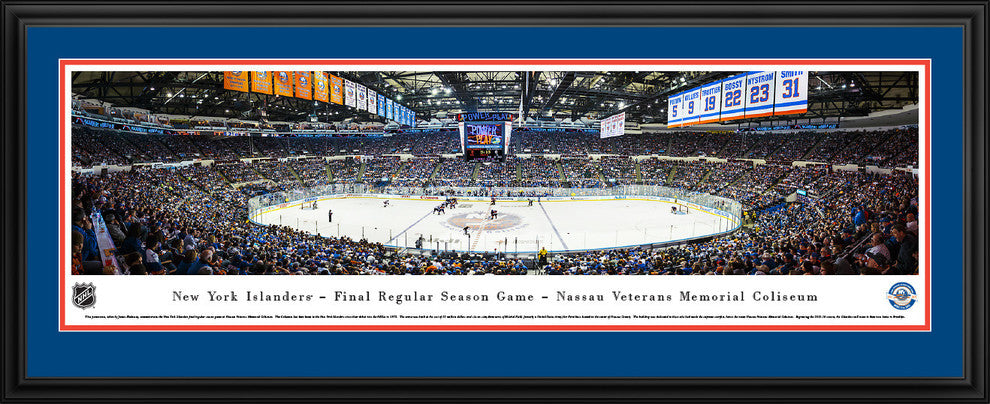 New York Islanders, Center Line, Deluxe Frame Panoramic Poster Print