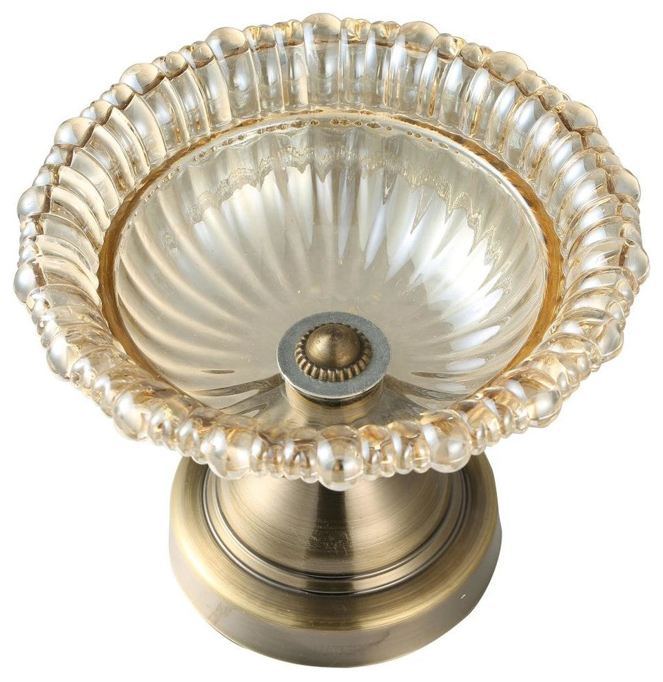 Matashi Champagne Colored Vintage High Quality Glass Candy Dish