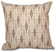 Wavy, Geometric Print Pillow, Taupe, 18"x18"