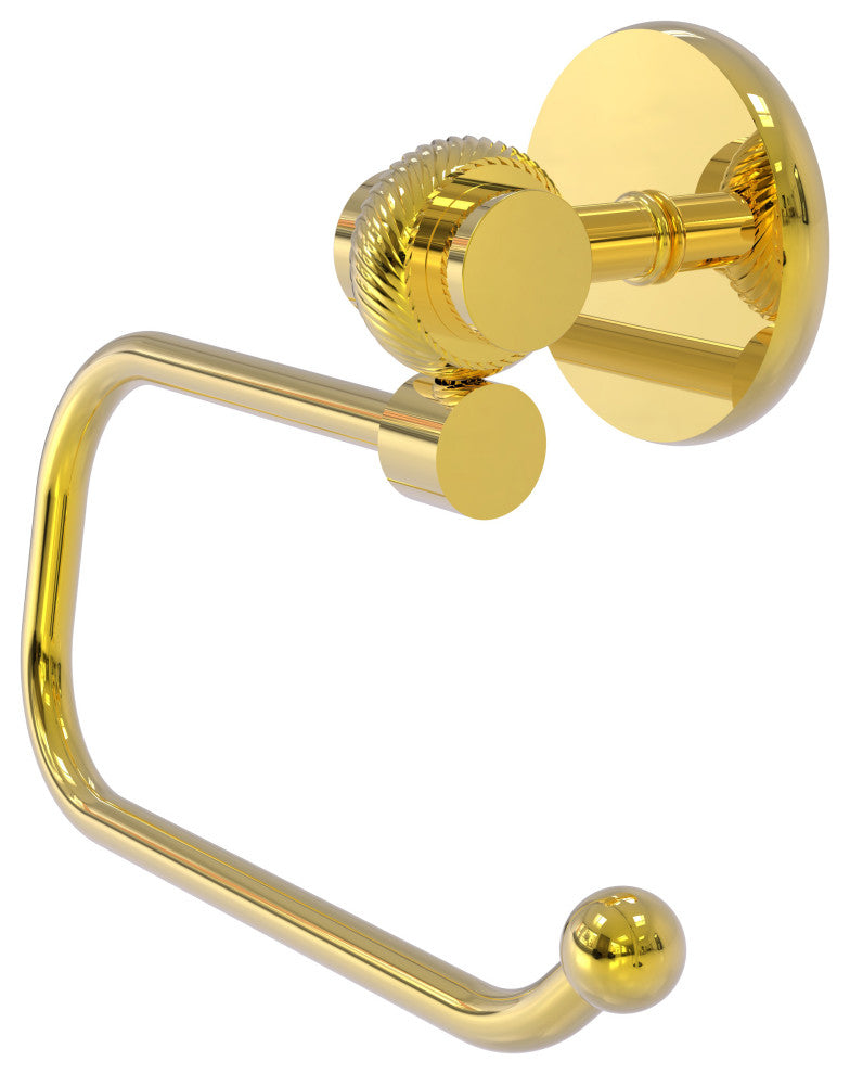 Satellite Orbit Two Euro Twist Accent Toilet Tissue Holder, Polished Brass