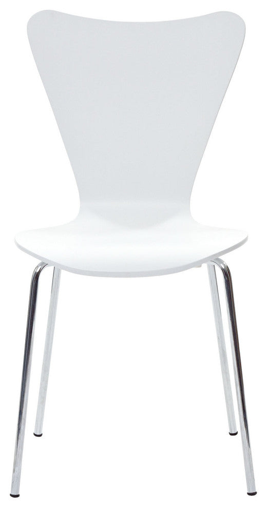 Modern Contemporary Kitchen Wood Dining Side Chair White