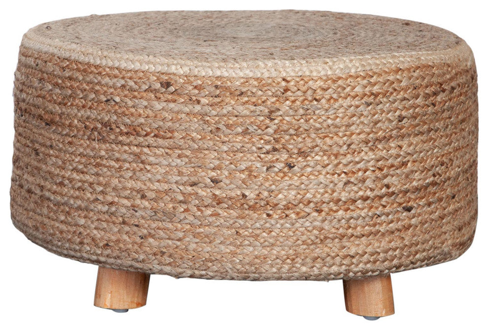 Round Accent Stool in Natural Jute Fiber by Diamond Sofa