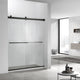 Spezia Double Sliding Frameless Shower Door, Matt Black, 64" W X 76" H