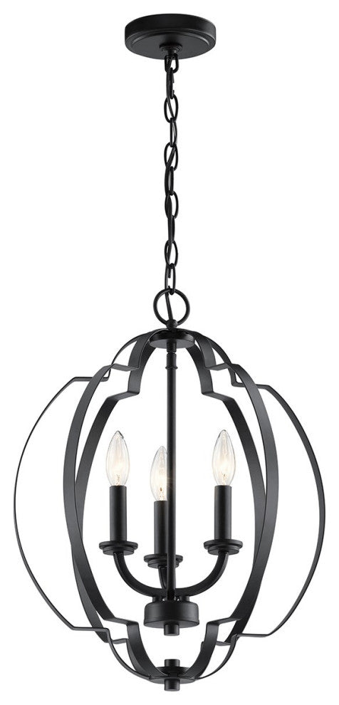 Kichler Voleta Large Foyer Pendant, Black, 3