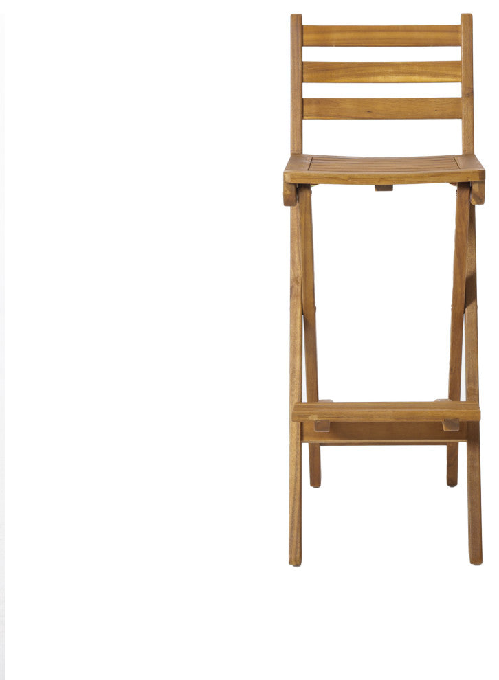 GDF Studio Atlantic Foldable Outdoor Wood Bar Stool