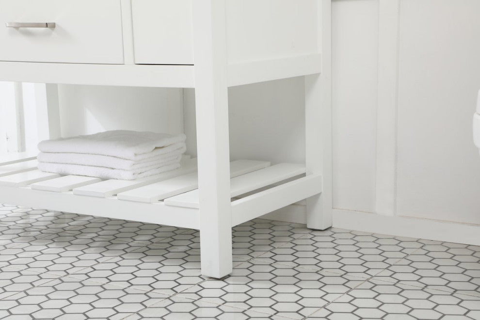 Home Living 22" Farmhouse White-Light Bathroom Vanity