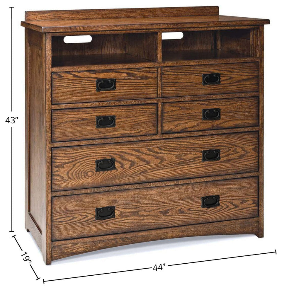 Oak Park 5-Drawer Media Chest, Mission