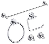 Circular 5-Piece Bathroom Hardware Set, Chrome