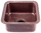 Nantucket Sinks' SQRC-7PS Copper Square Bar Sink and Cutting Board